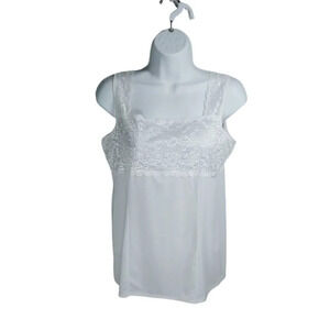 Patricia Lingerie Lace  Chemise Camisole Top White M